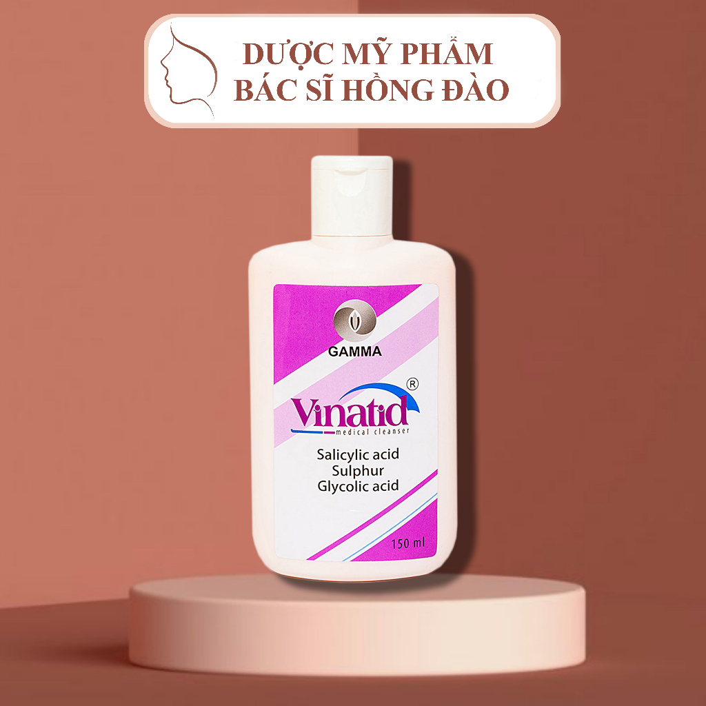 Sữa tắm rửa mặt giảm dầu vinatid 150ml - bs hồng đào