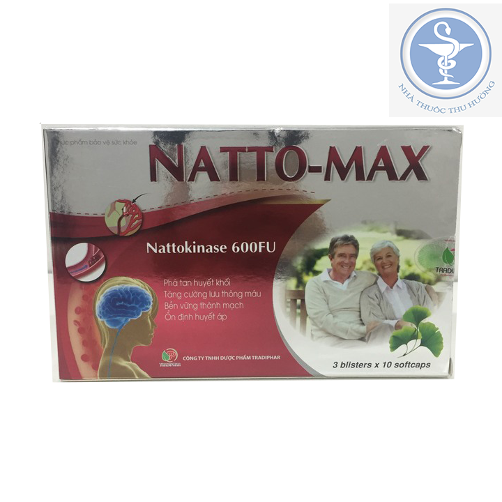 NATTO MAX tăng cường tuần hoàn máu não hộp 30 viên