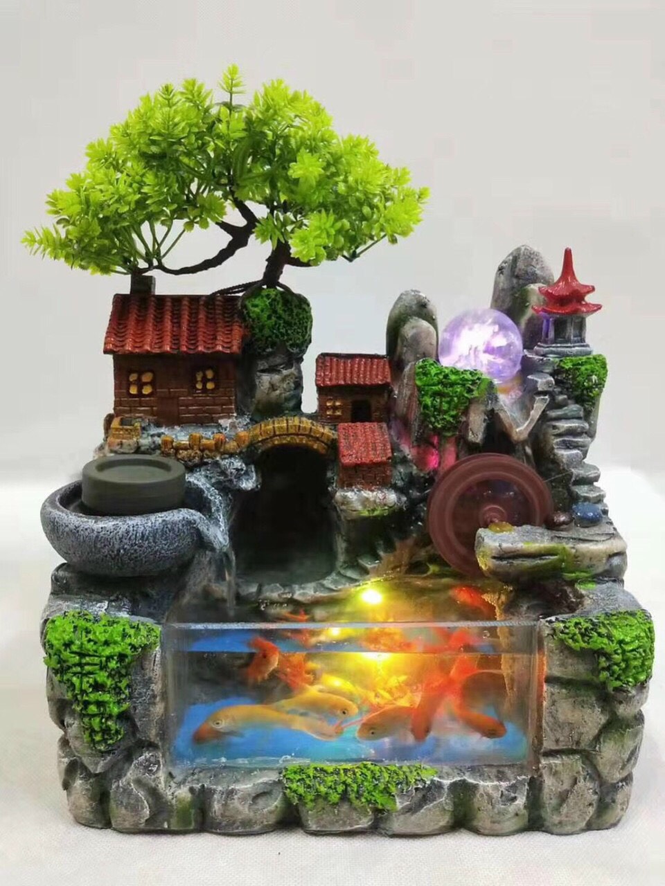 Thác nước phong thuỷ nhà đỏ Y002
