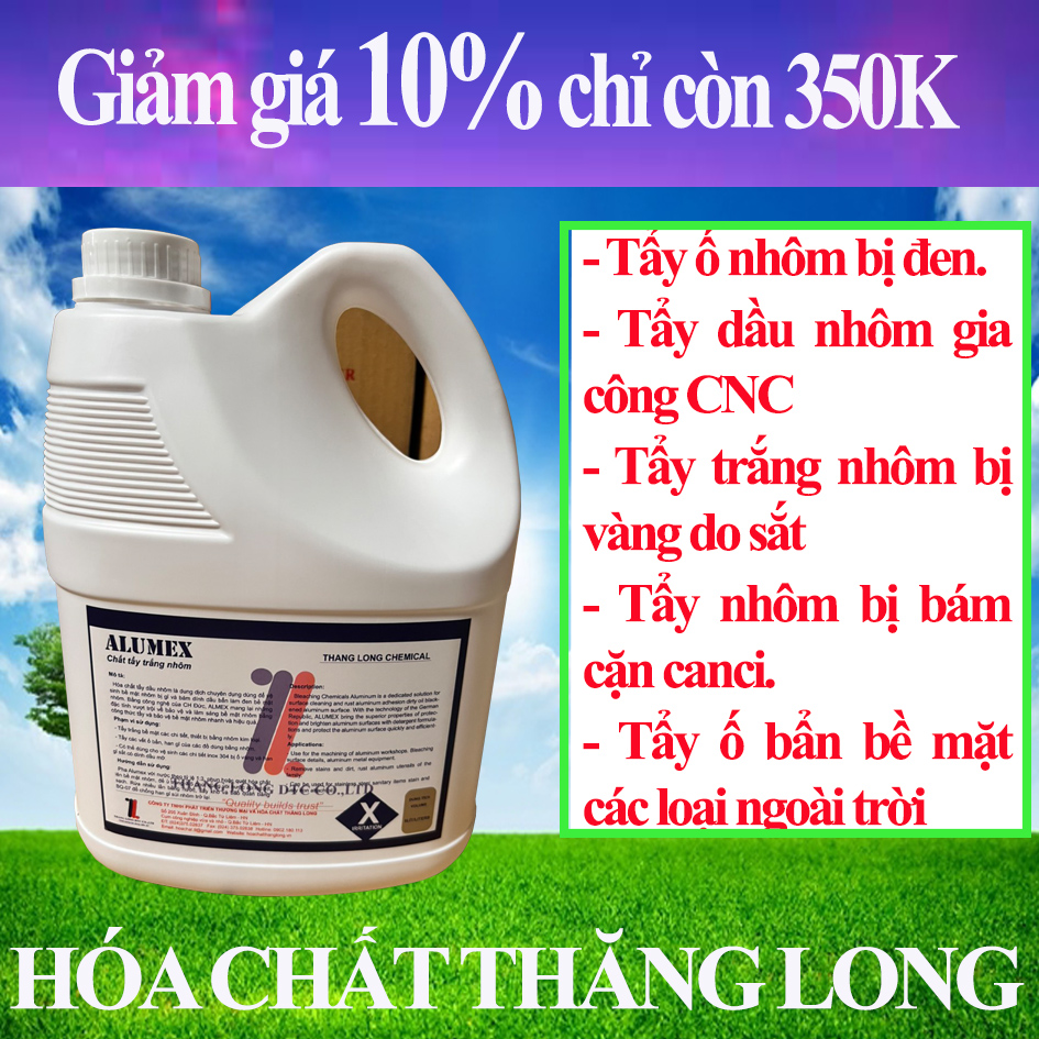 Tẩy trắng nhôm, cặn canxi, vỏ cục nóng máy điều hòa, máy lọc không khí ALUMEX can 4 lít