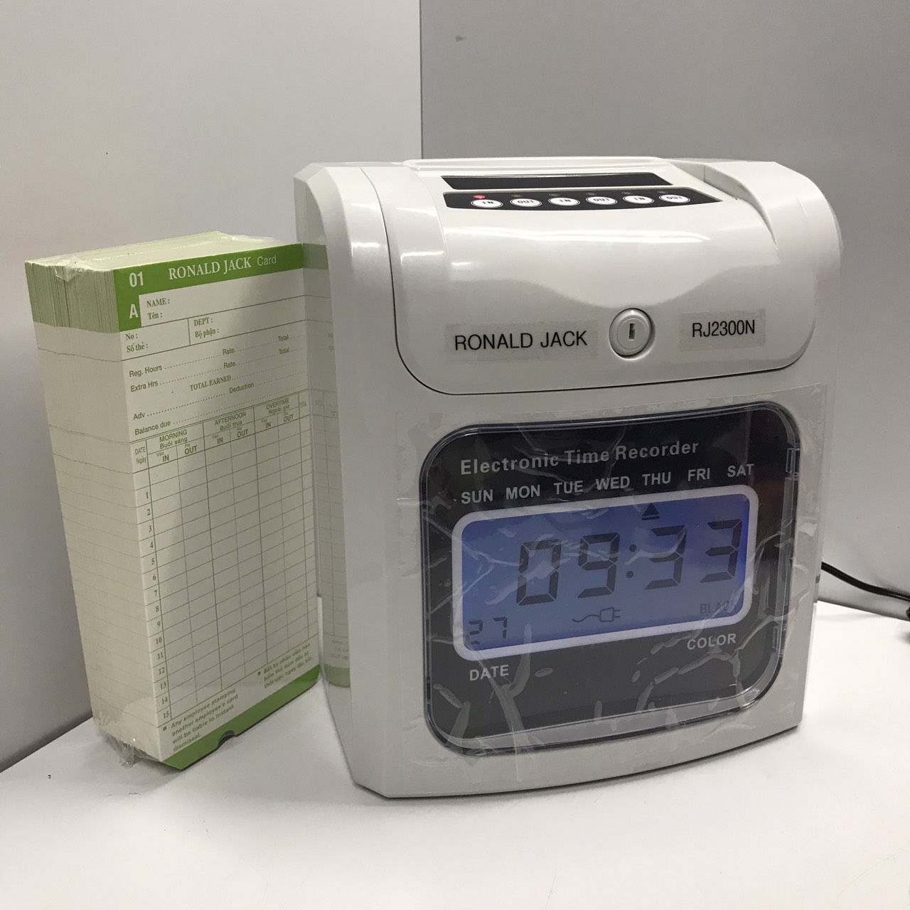 Máy chấm công thẻ giấy ronald jack rj-2300n