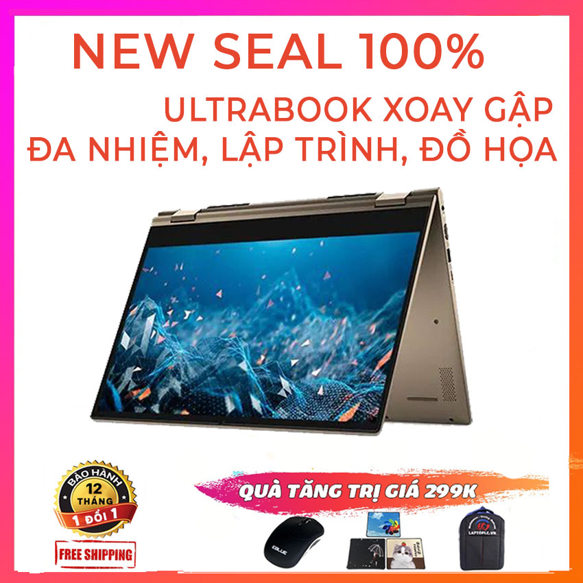 [Trả góp 0%](NEW SEAL 100%) Dell Inspiron 7405 Ultrabook Xoay Gập, Lập Trình Đồ Họa Siêu Mạnh Ryzen R5-4500U RAM 8G SSD Nvme 256G VGA AMD Vega 6 Màn 14 FullHD IPS