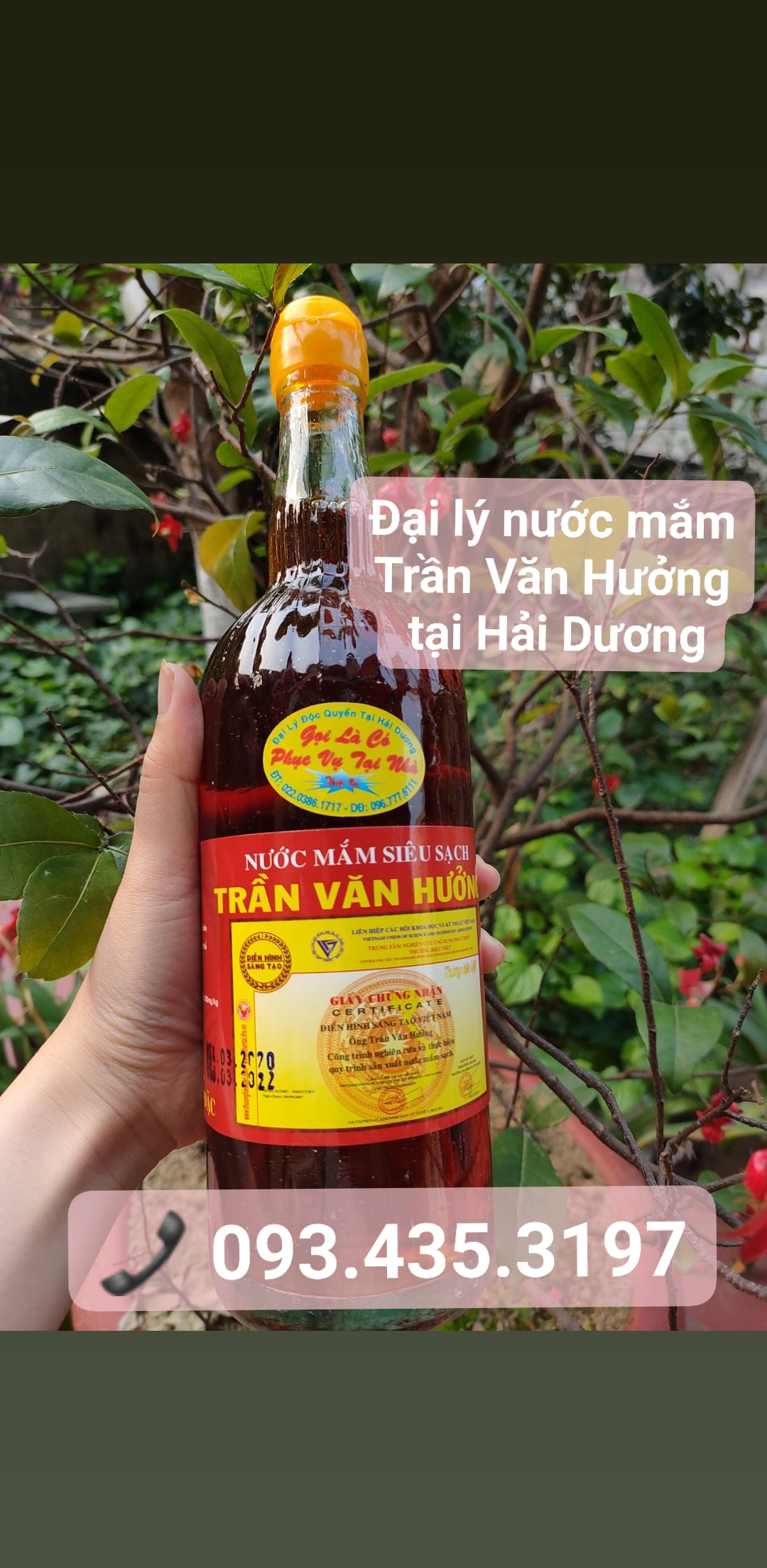 Nước mắm siêu sạch Trần Văn Hưởng loại cốt cô đặc 850ml/ chai