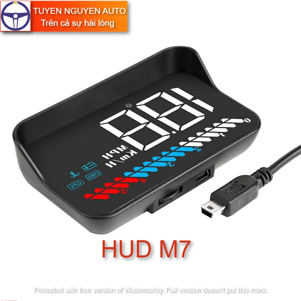 HUD M7 hiển thị tốc độ và cảnh báo tốc độ ô tô kết nối OBD2 + GPS