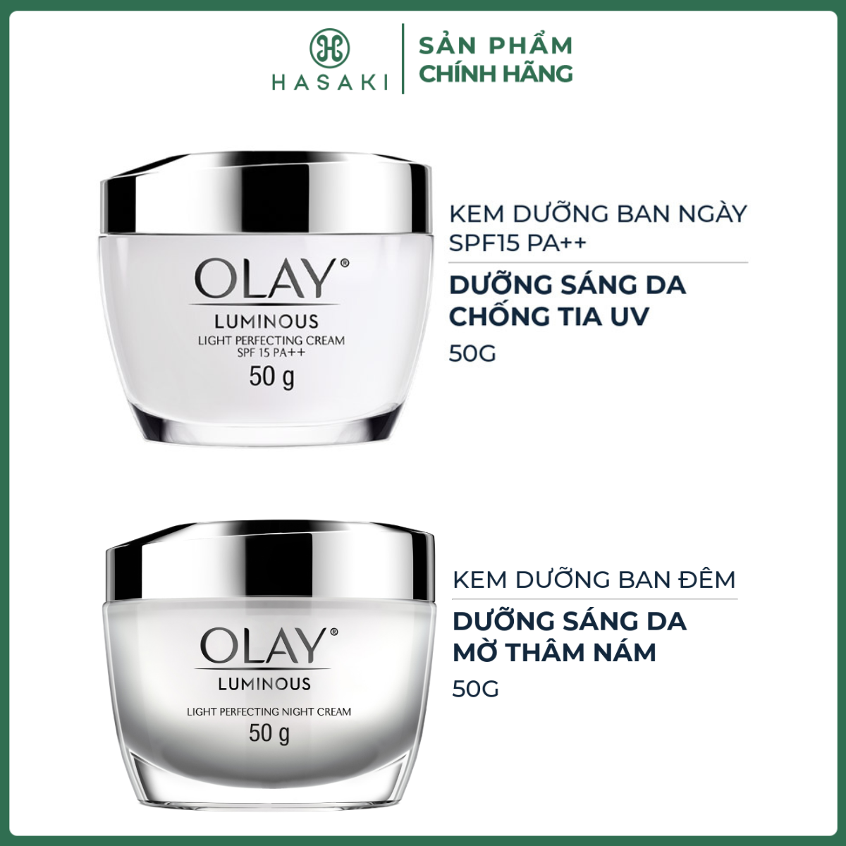 Kem Dưỡng Sáng Da Olay Luminous Ban Ngày & Ban Đêm 50g Hasaki Sản Phẩm Chính Hãng