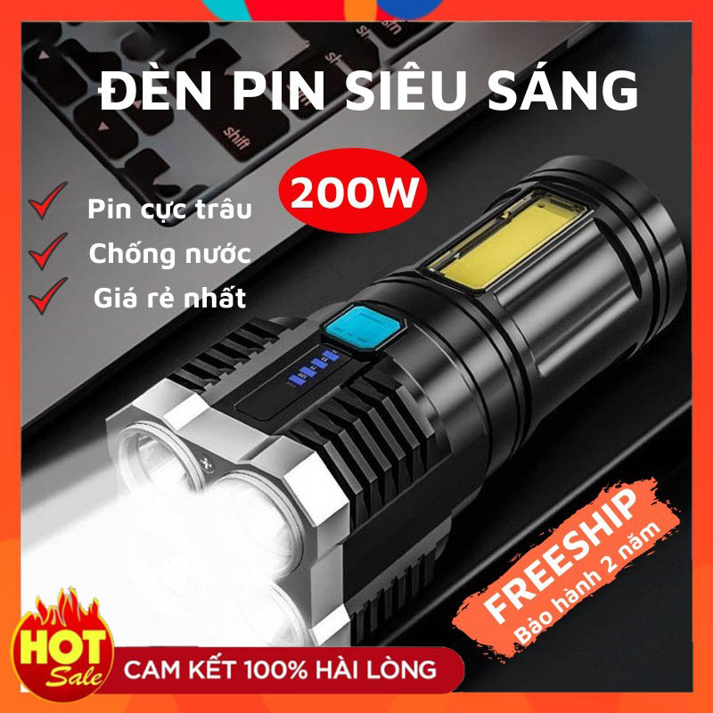 Đèn Pin Led Siêu Sáng Có Nhiều chế độ LS03 - Đèn pin siêu sáng chiếu xa , đèn pin mini cầm tay Pin trâu - chống thấm nước