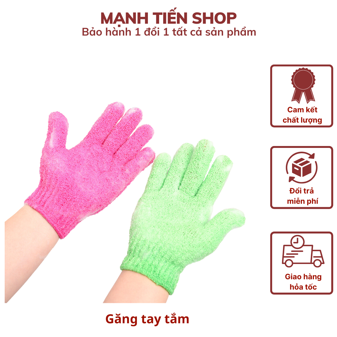 Găng Tay Tắm Ni Lông Tẩy Tế Bào Chết Bọt Biển Mát Xa Spa Rửa Da Chà Cơ Thể