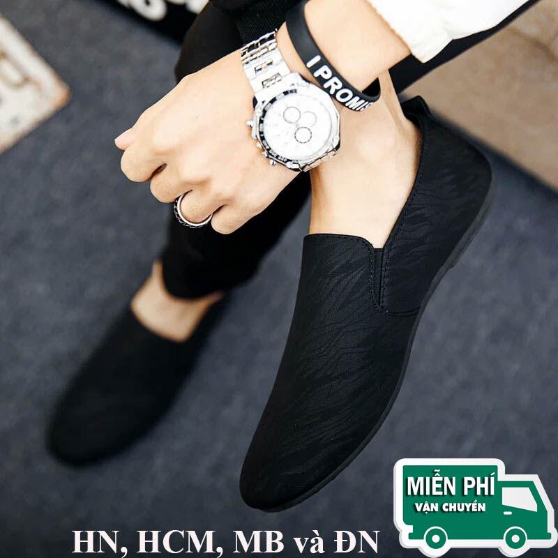 Giày Lười Nam Cao Cấp Phong Cách Hàn Quốc Trẻ Trung Năng Động  - [Tặng Tất Khử Mùi Cao Cấp] - Màu Đen SV20 Hot Trend Thời Trang Nam 2019