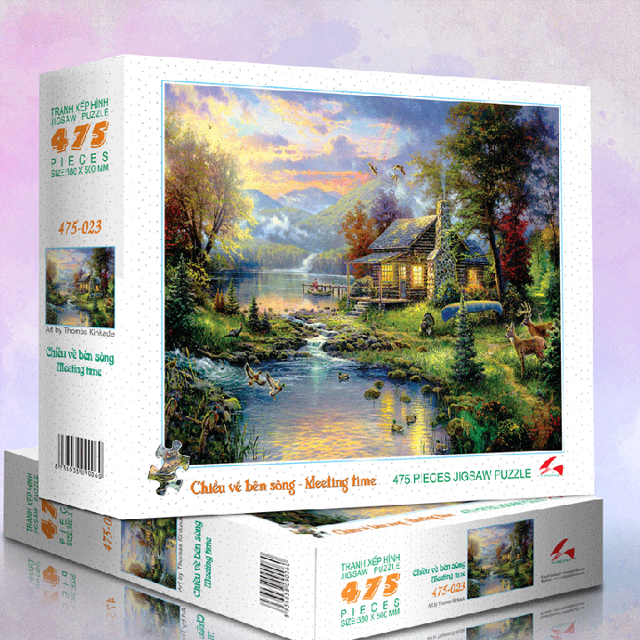 Tranh xếp hình trí tuệ tia sáng jigsaw puzzle 475 mảnh - chiều về bên sông - msp: 475-023