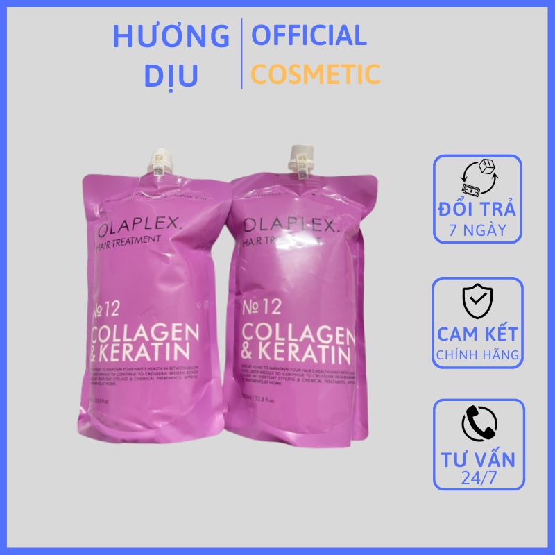 Hấp ủ phục hồi tóc hư tổn nặng keratin & collagen olaplex no.12 1000ml