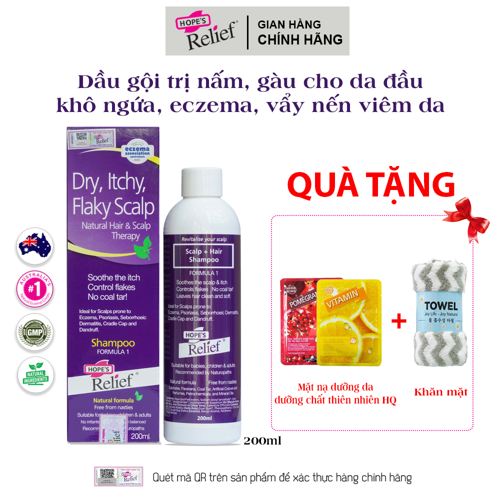 [QUÀ TẶNG] Dầu Gội Dược Liệu Hope’s Relief Cho Da Đầu Có Gàu, Khô Ngứa Làm Sạch Và Dưỡng Tóc - 200ml