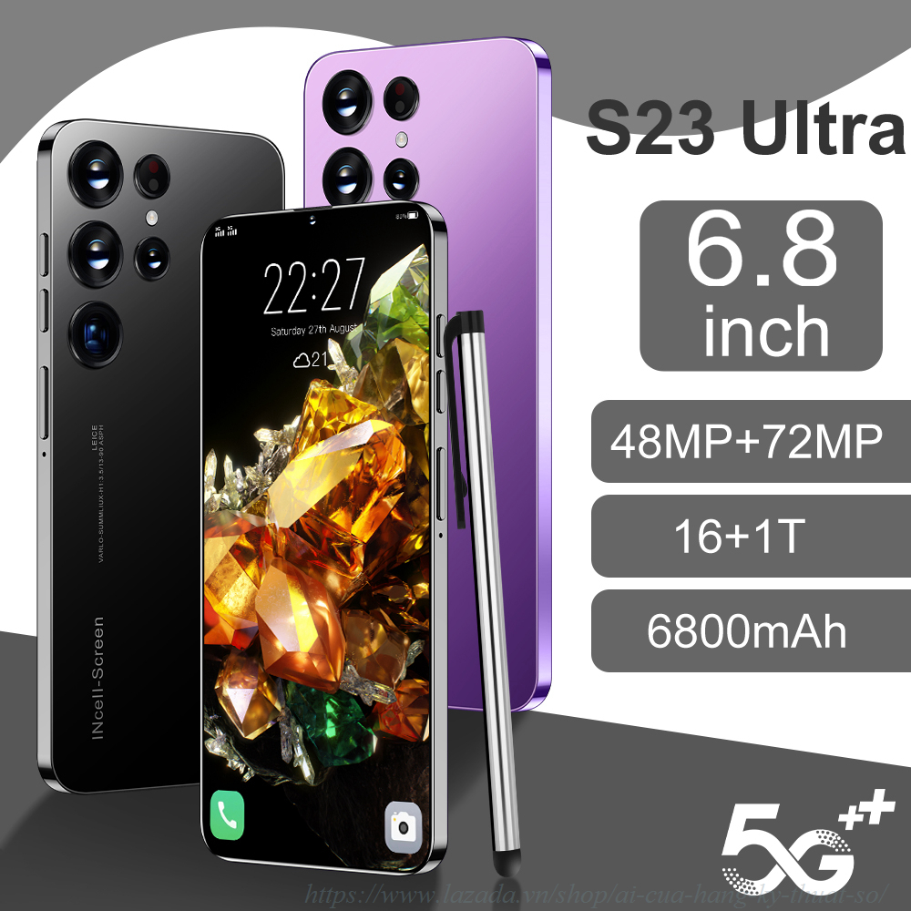 điện thoại rẻ cho học sinh S23 ultra Điện thoại di động Camera 48MP Điện thoại phổ thông CPU Siêu đi