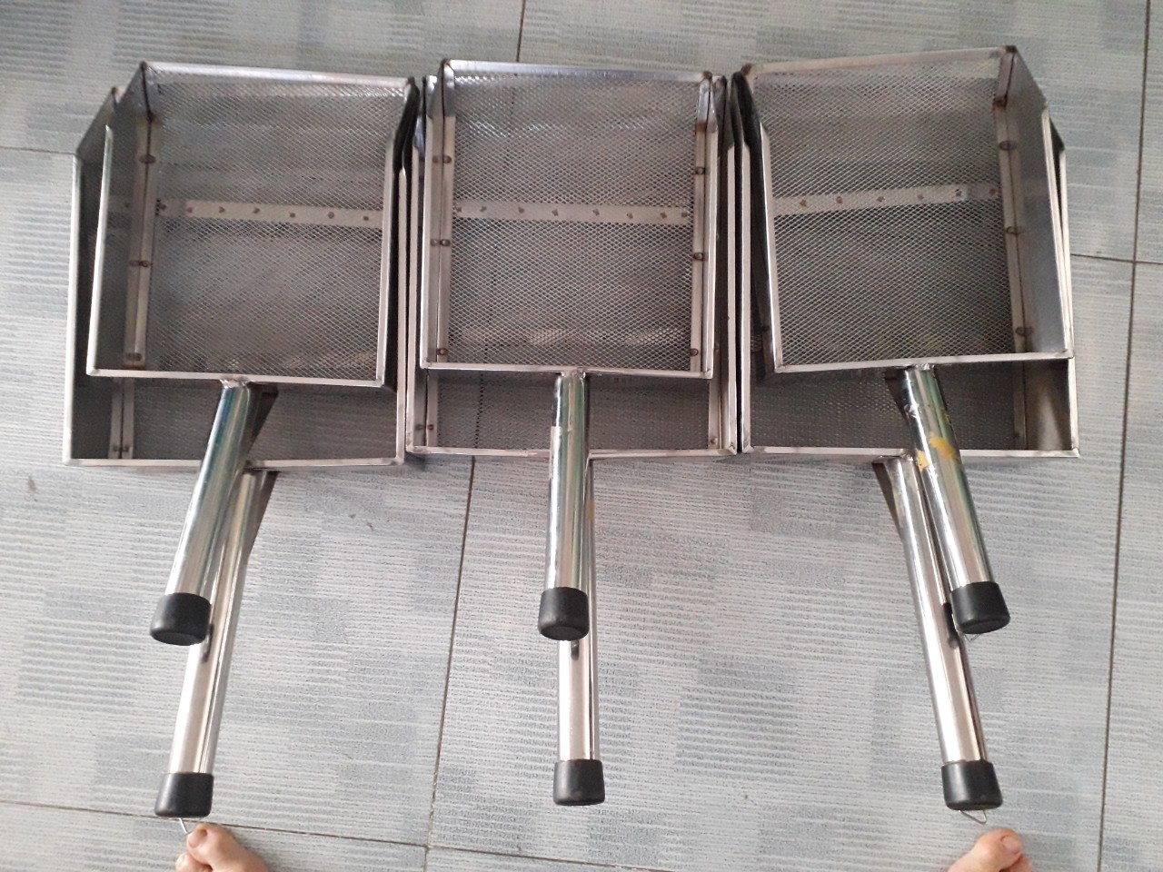 Sàng cát inox, sàng phân inox chuồng gà, thú cưng.