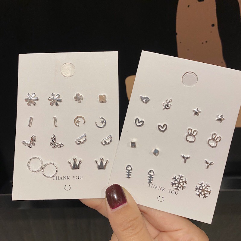 Set bông tai nữ hoa tai nụ trẻ trung nhiều mẫu