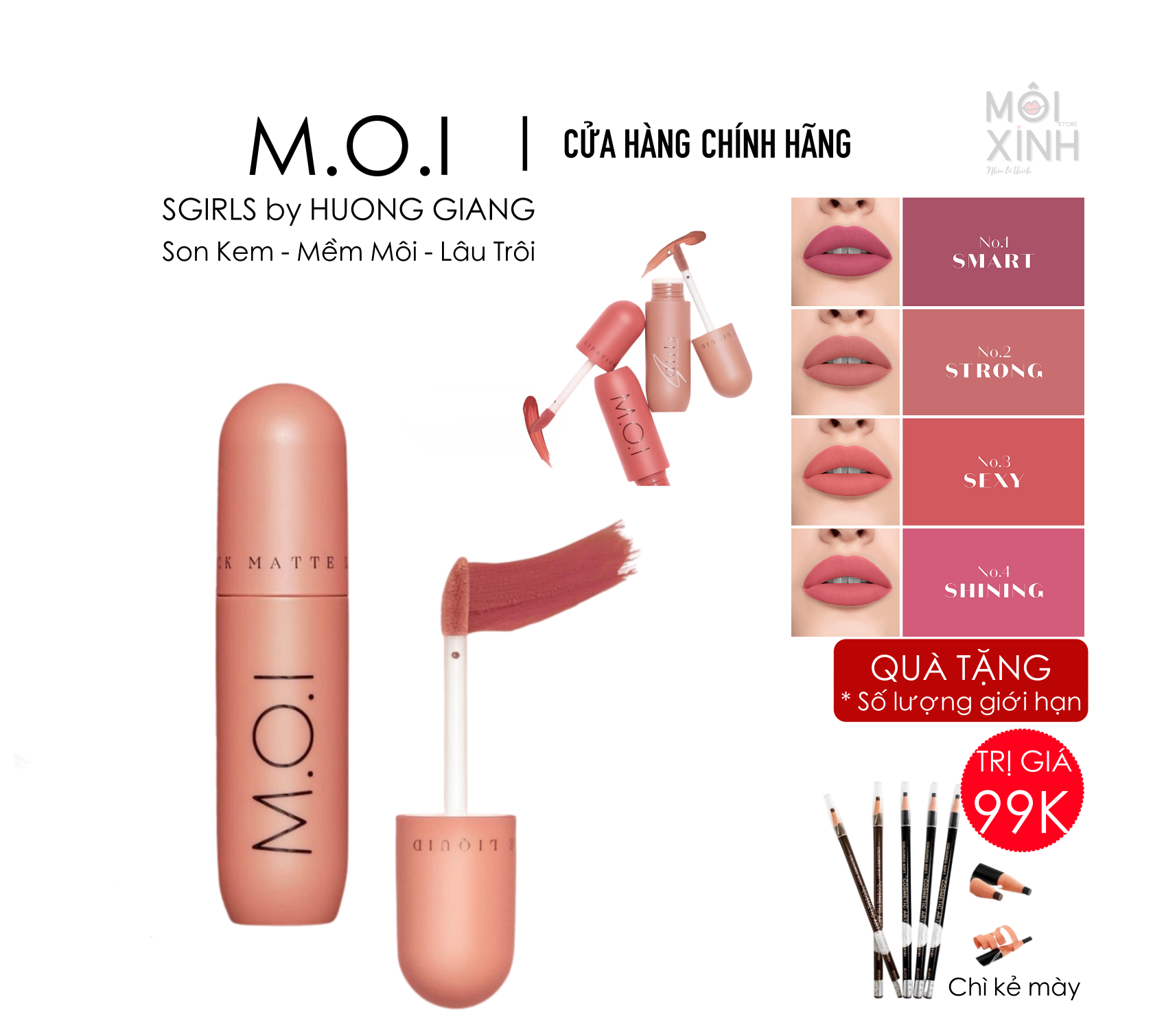 Son Kem Lì Hồ Ngọc Hà - Son MOI Hồ Ngọc Hà Sgirl By Huong Giang Son Hương Giang MOI Cosmetics