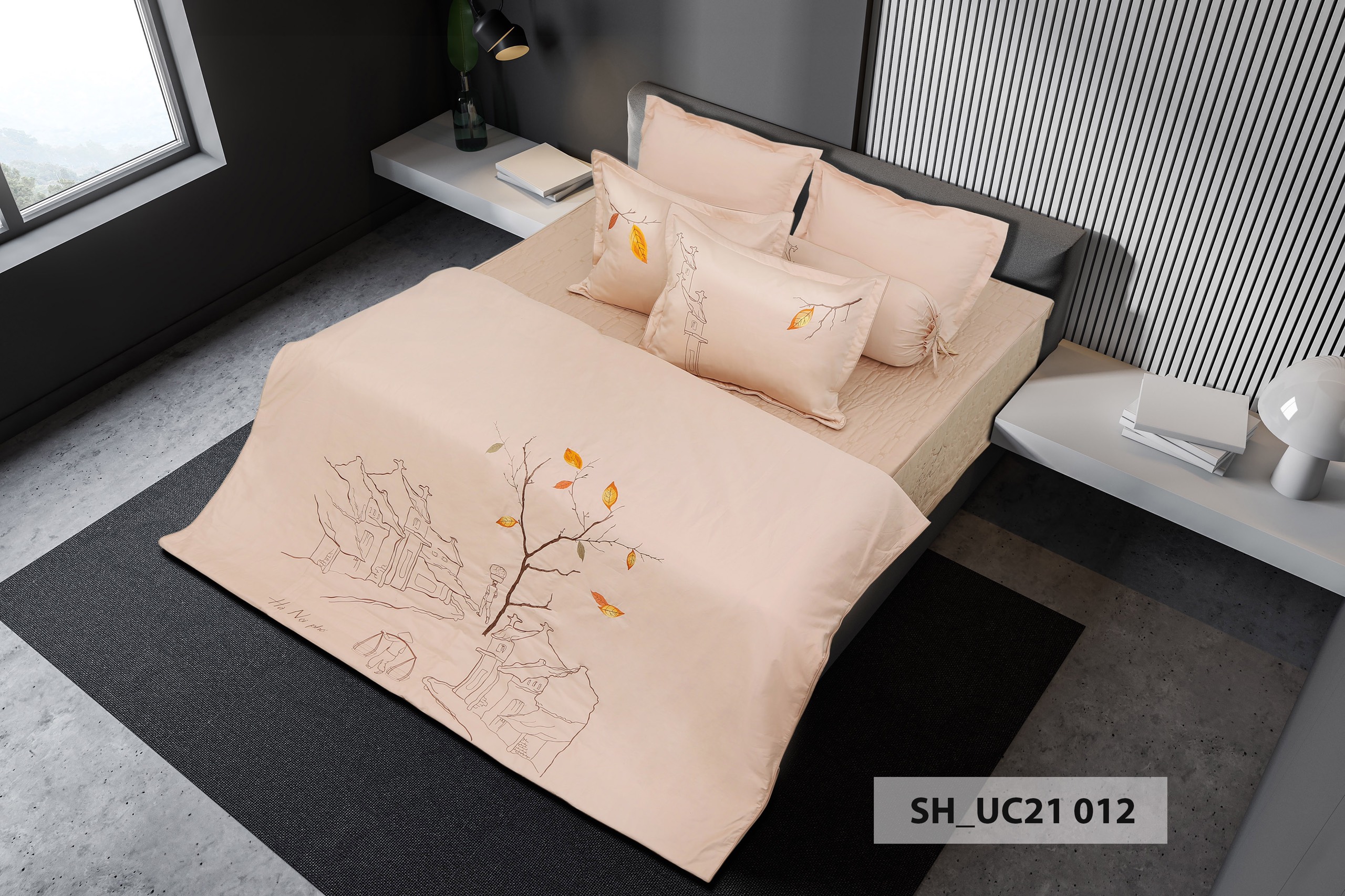 Bộ chăn ga gối cao cấp sông hồng uc21 012