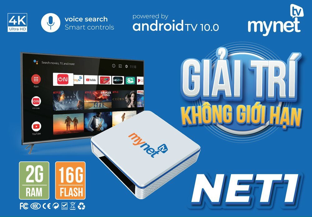 Android box mynet tv 2h – ram 2g rom 16g, android 10.0