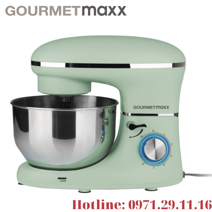   Hàng chính hãng Đức  Máy nhào bột GOURMETMAXX 5L 1500W - Máy đánh trứng trộn bột trộn salad làm topping cao cấp- Bảo hành 1 năm - Food Processor KICHOT 6.5L - Stand mixer 