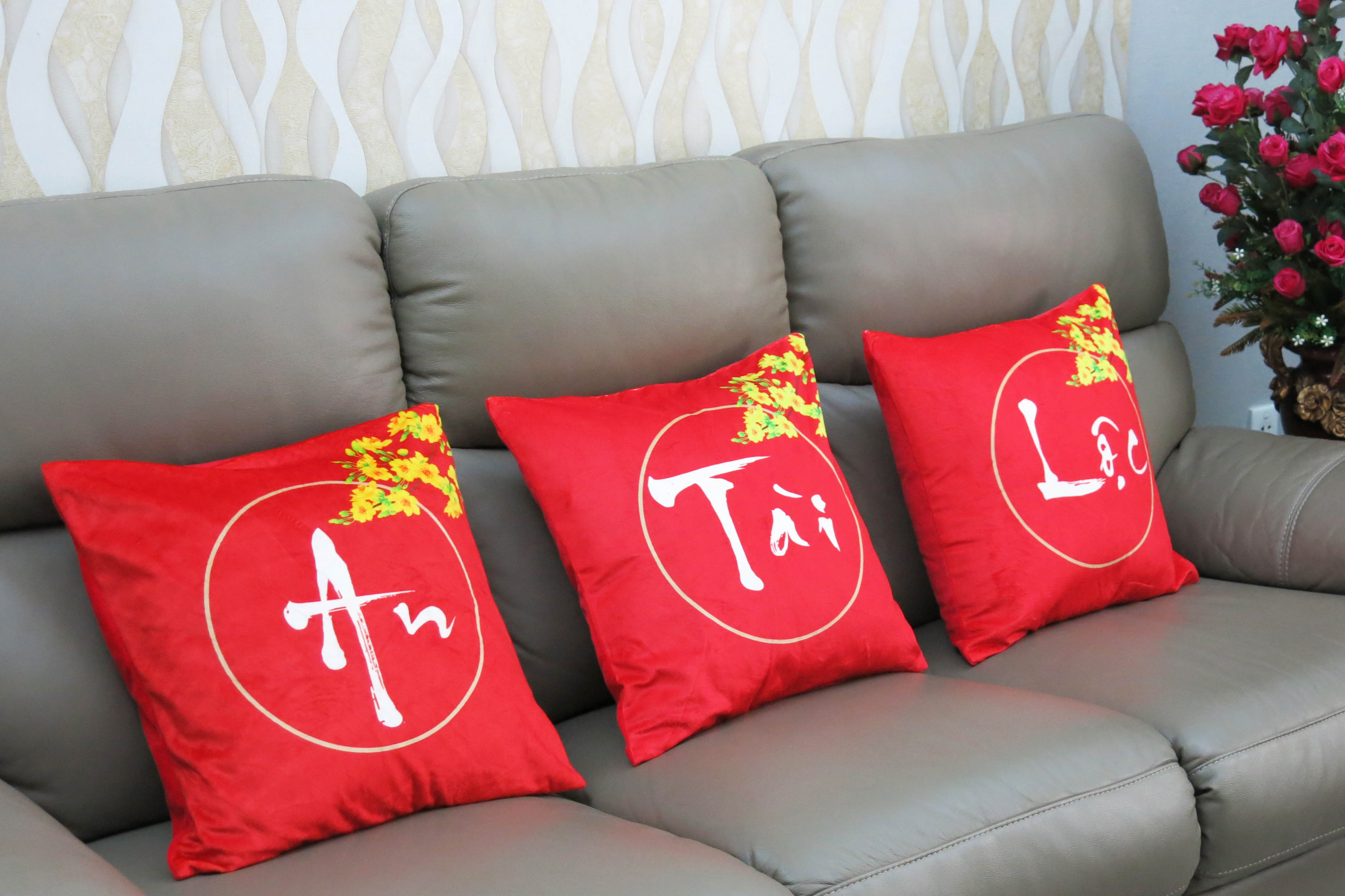Set 3 vỏ gối an tài lộc