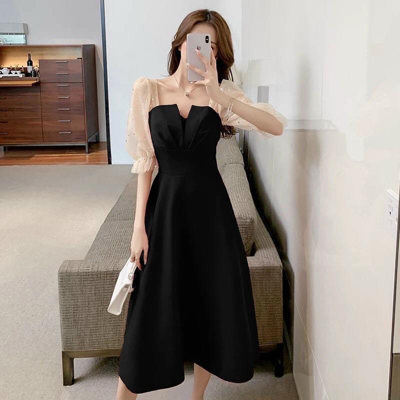 Đầm ttểu thư phối voan ánh sao, đầm tiểu thư, đầm công chúa, đầm công sở