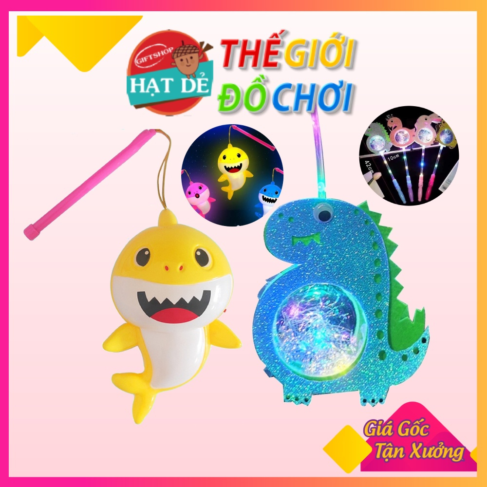 Lồng đèn trung thu mẫu mới baby shark hình thú led gậy led