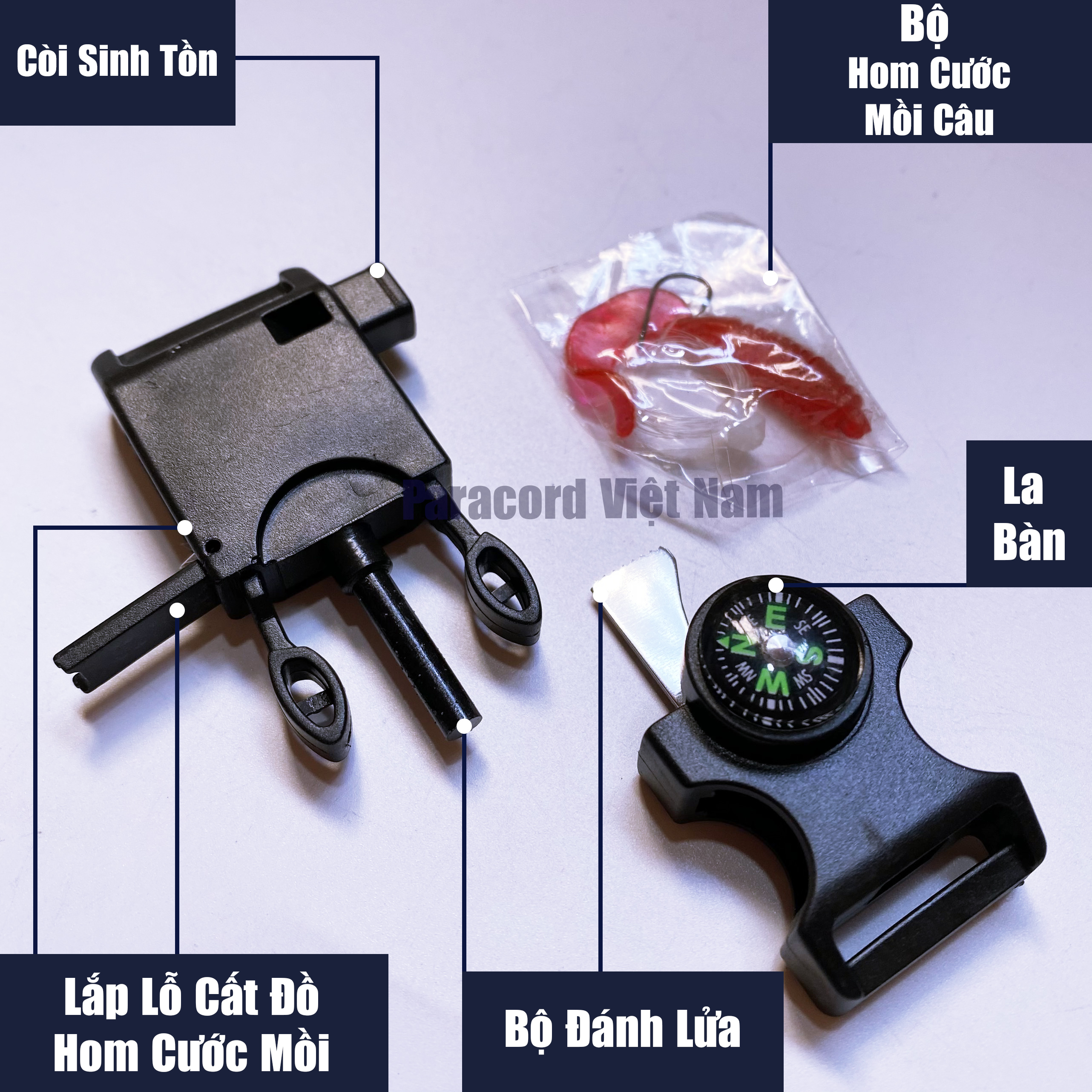 Khoá paracord câu cá - sinh tồn