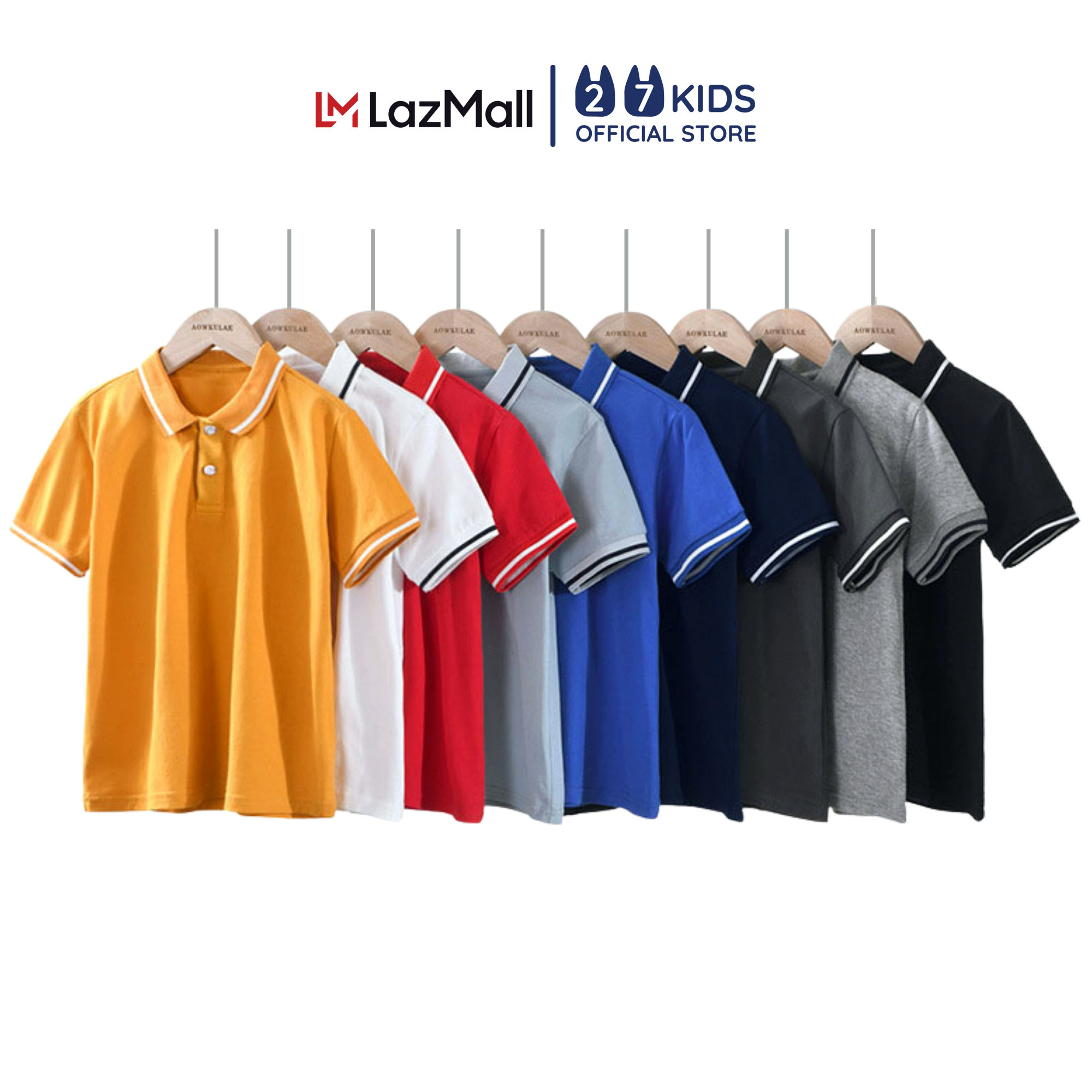 Áo Polo bé trai ngắn tay 27Kids AKL Aowkulae áo thun sơ mi cộc nam cho trẻ từ 4-14 tuổi BSPO3