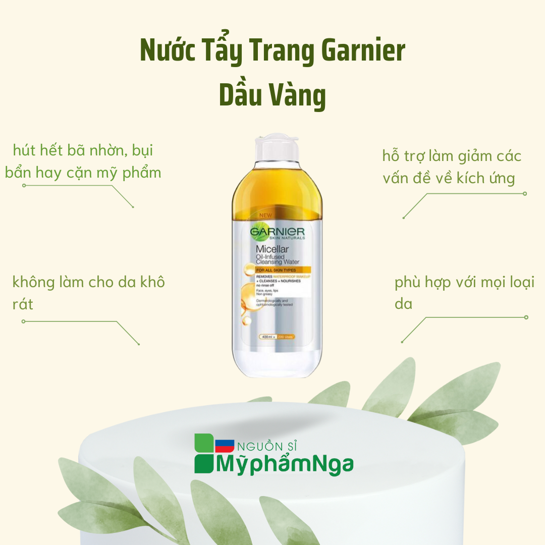 Tẩy trang Garnier Vàng 400ml