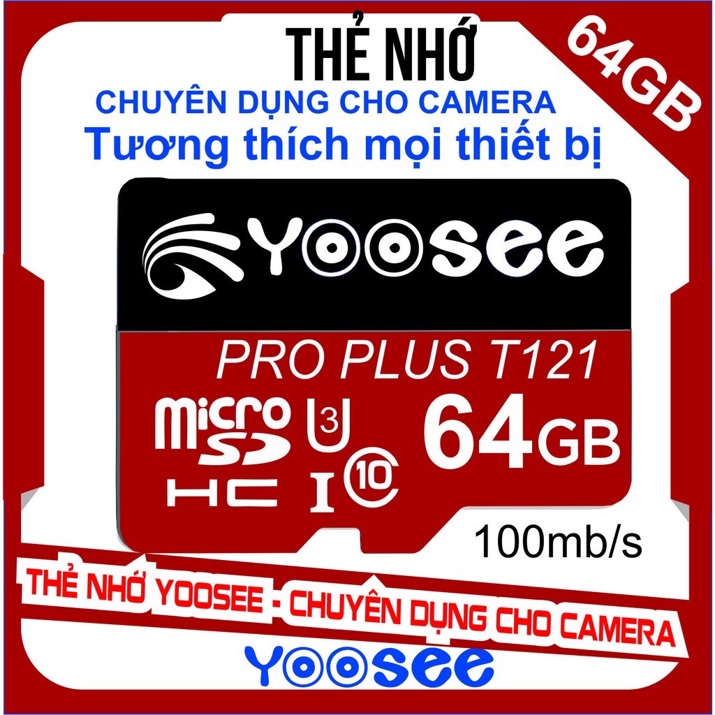 Thẻ nhớ YOOSEE 64GB U3 Class10 chuyên dụng cho camera điện thoại