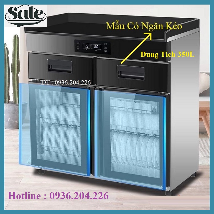 Máy sấy bát khử khuẩn màn hình cảm ứng dung tích 350L, máy sấy chén dĩa đa năng 2 cánh có ngăn kéo tiện lợi - Sản Phẩm Có Video Ảnh Thật