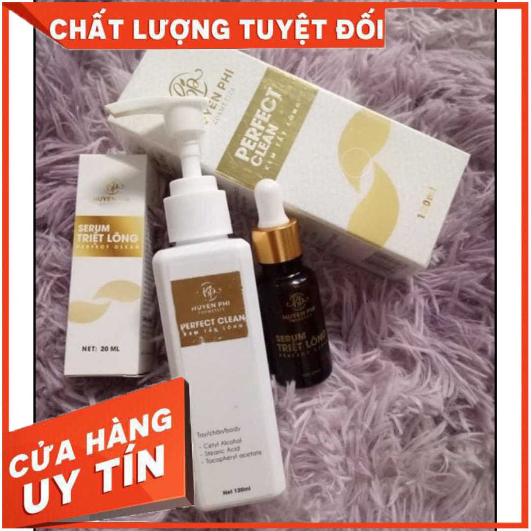 {Combo 2 Chai} Kem Tẩy Lông Huyền Phi Kèm Serum Triệt Lông Huyền Phi 120ml+ 20ml Sạch Sâu - Sáng Da - Se Khít Chân Lông