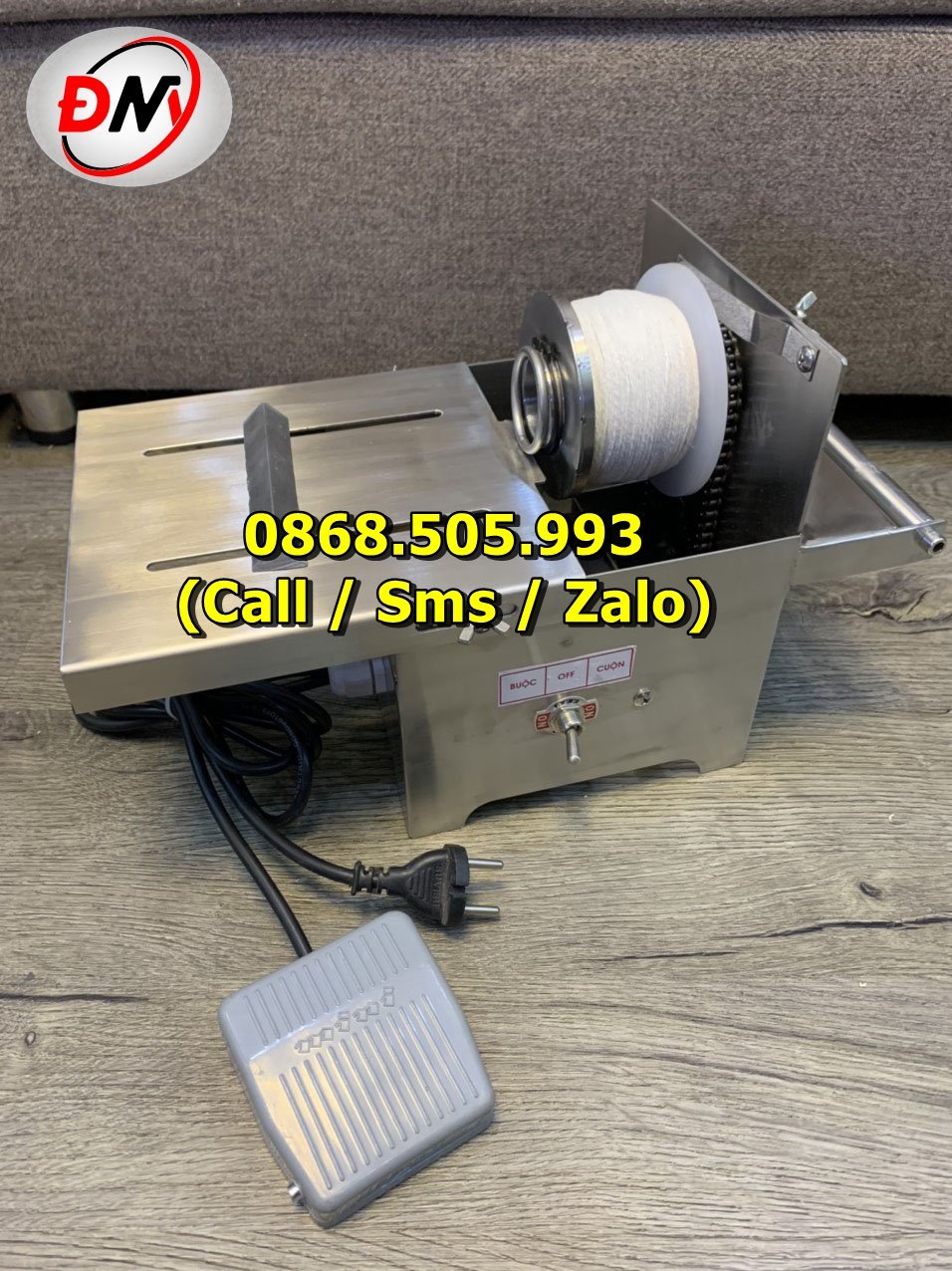 Máy buộc chỉ xúc xích, lạp xưởng công nghiệp siêu nhanh, chạy điện 220V