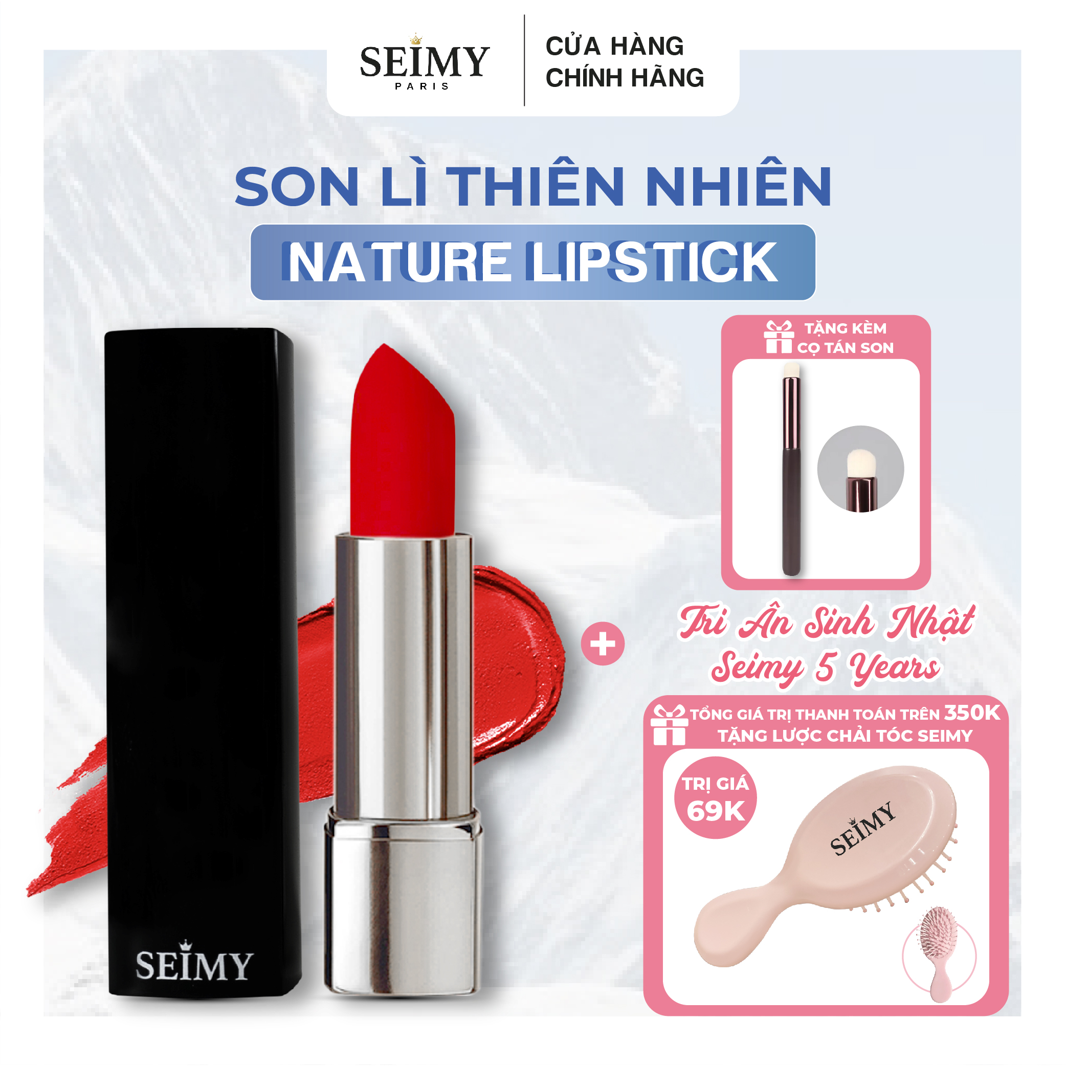 Son thỏi lì Seimy - Nature Lipstick 3,5g