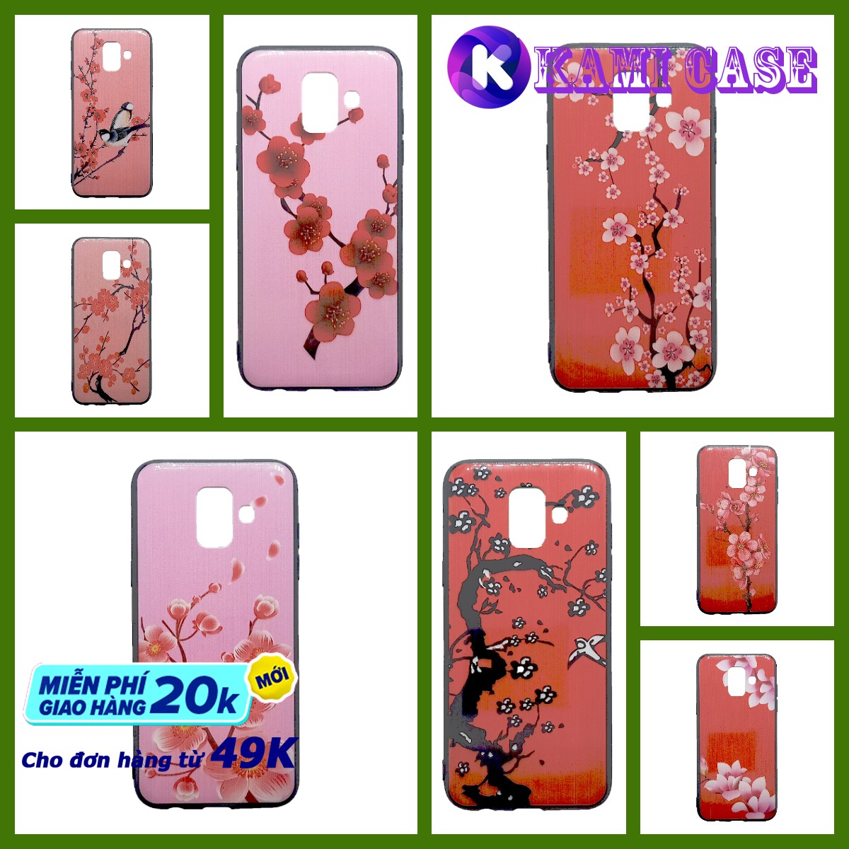Ốp lưng samsung a6 2018 cứng bóng viền dẻo