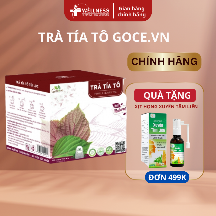 - giải cảm, giảm ho - trà tía tô túi lọc goce, hộp 20 túi