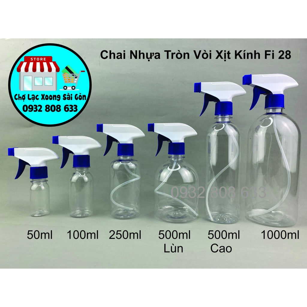Chai nhựa pet vòi xịt kính fi 28