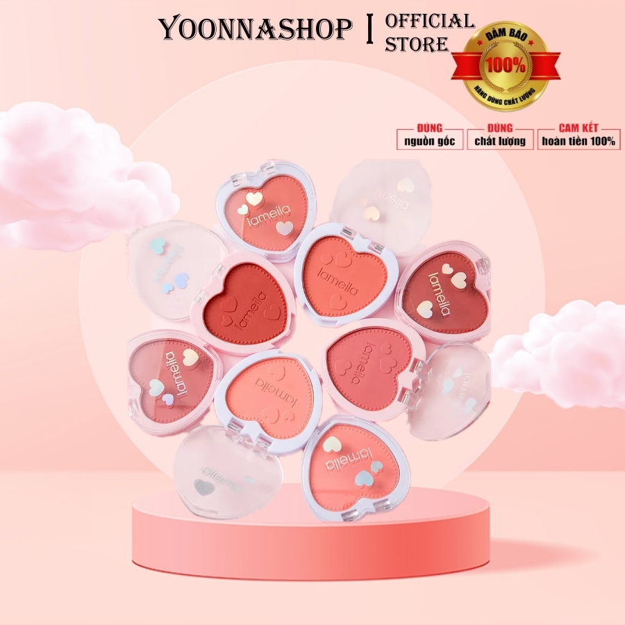 Phấn Má Hồng Mịn Nhẹ Tự Nhiên Giữ Màu Chuẩn LAMEILA Vỏ Trái Tim Siêu Xinh