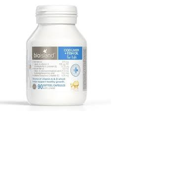 Dầu gan cá bio island cod liver + fish oil kids 90 capsules