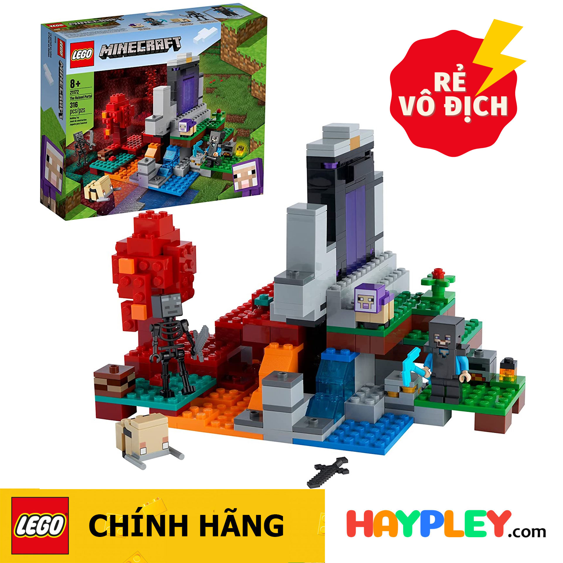 Lego minecraft 21172 cánh cổng địa ngục