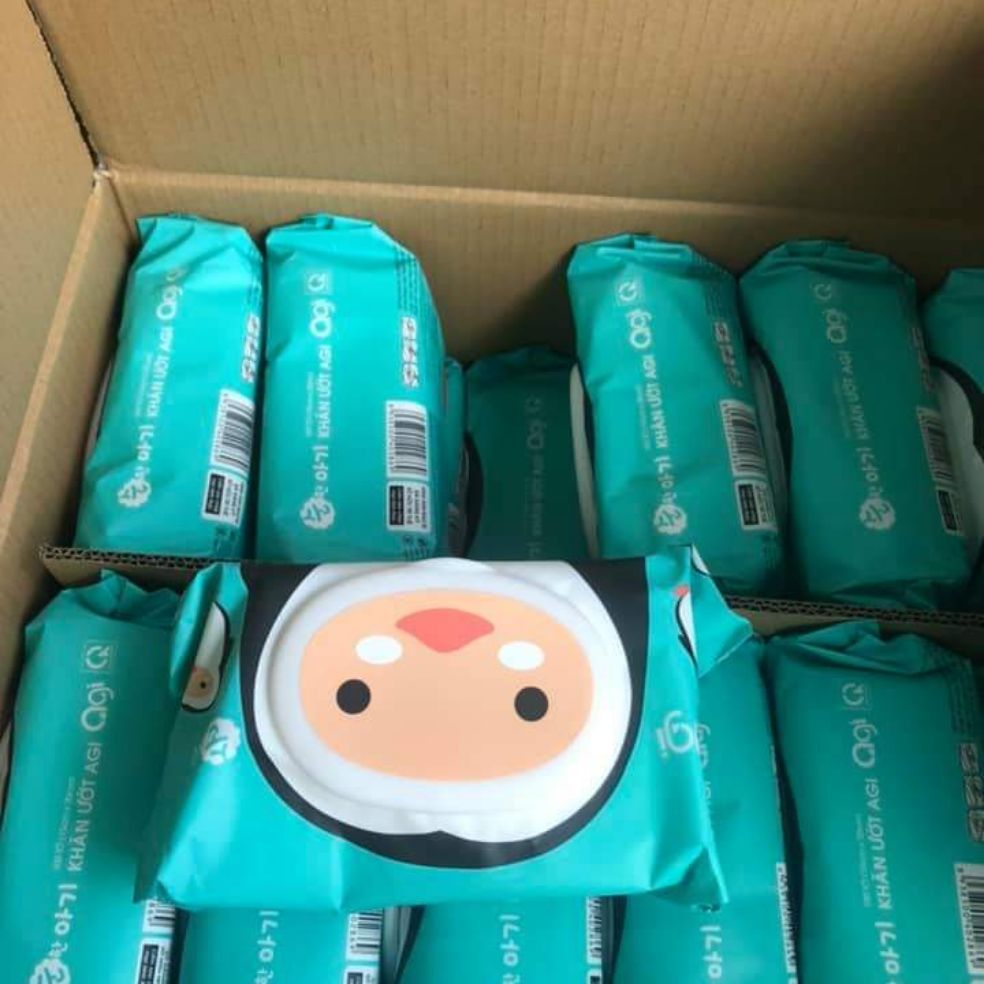 Combo 6 gói giấy ướt Agi Hàn Quốc Vệ sinh an toàn cho bé gói/100 tờ