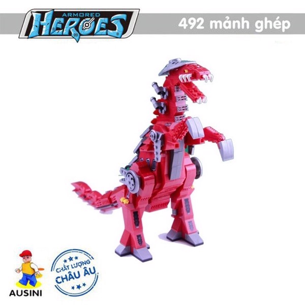 Đồ chơi lắp ráp xếp hình Ausini - Mô hình Khủng long Armored Heroes No. 25860 - 492 mảnh ghép