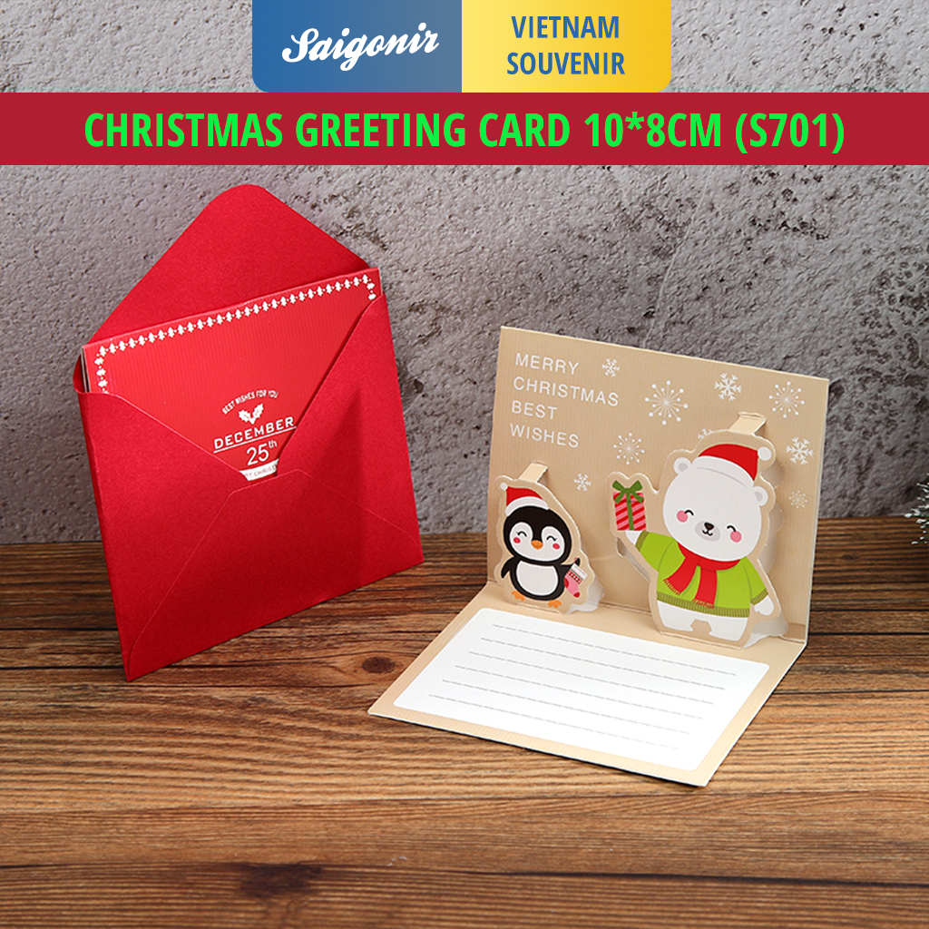 Thiệp giấy Thiệp giáng sinh Xmas Card Christmas Card Thiệp 3D Thiệp Popup Noel 8x10cm Giấy dày cao cấp Đa dạng mẫu mã