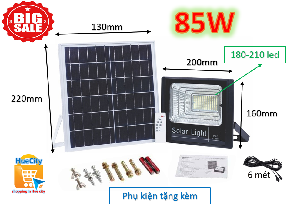 (Giá rẻ) Đèn led năng lượng mặt trời Solar Light 85W