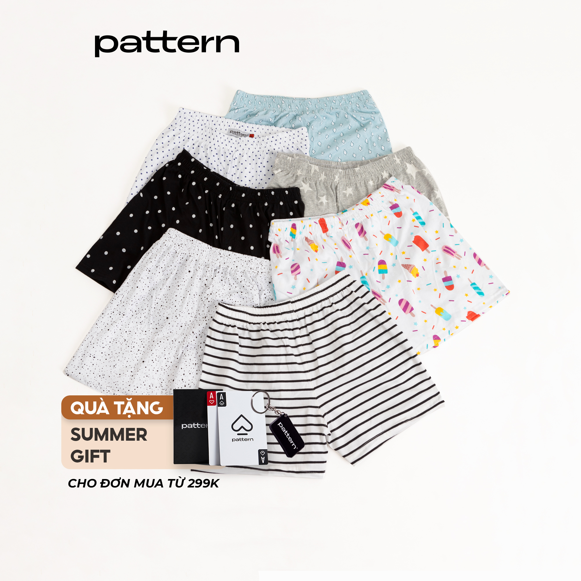 Combo 3 quần short ngủ pattern nhiều màu sắc pq012