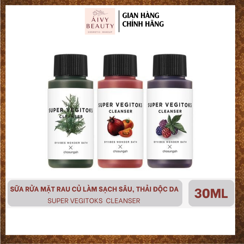 Sữa rửa mặt rau củ sủi bọt thải độc da byvibes wonder bath super vegitoks cleanser 30ml