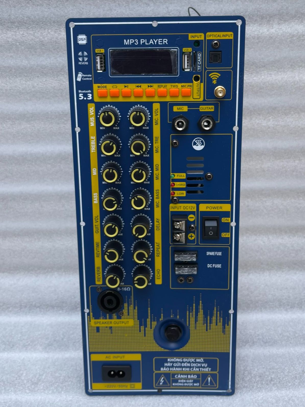 Bo Mạch Loa Kéo Nguồn Xuyến có Reverb DSP20 / v20x bản nâng cấp đánh Bass 4 tấc đôi 5 Tấc đơn  kích thước 14.5x35