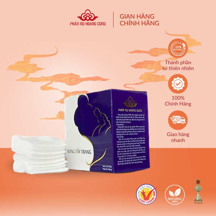 Bông Tẩy Trang Cotton Phấn Nụ Hoàng Cung