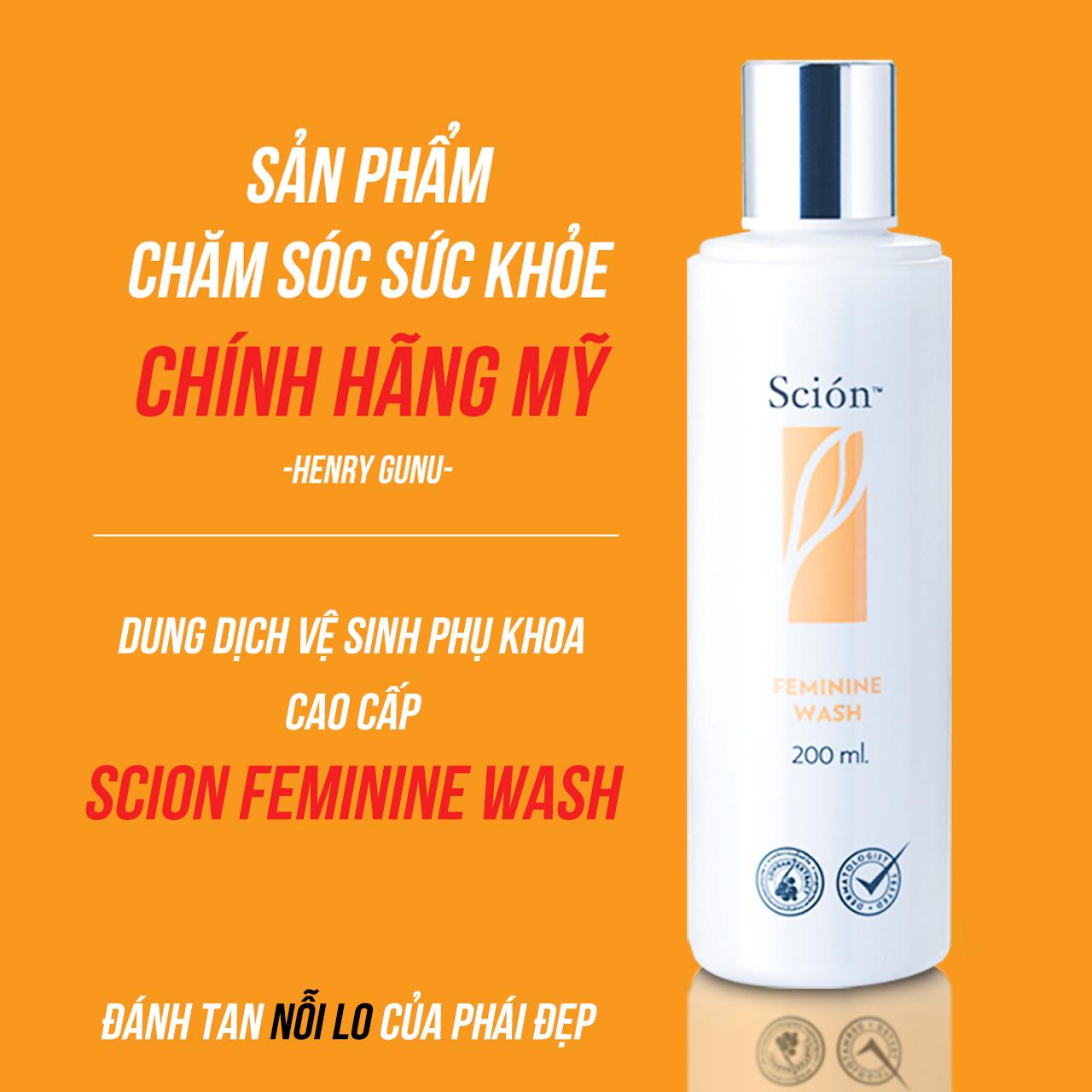 Dung dịch vệ sinh phụ nữ Scion - làm hồng se khít - Nước rửa phụ khoa - có phiếu bảo hành