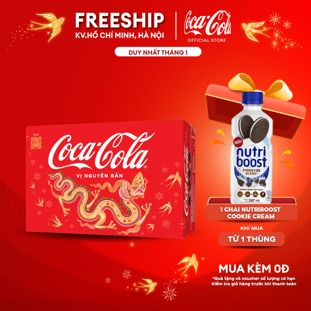 Thùng/Lốc 24 Lon Nước Giải Khát CocaCola Original Vị Nguyên Bản