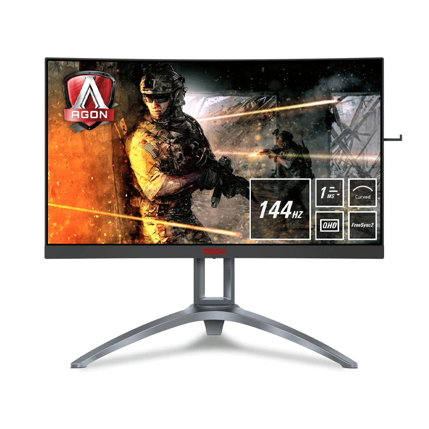 [trả góp 0%]màn hình aoc ag273qcx/74 (27inch/qhd/va/144hz/1ms/380nits/hdmi+dp+vga+usb/freesync/cong)